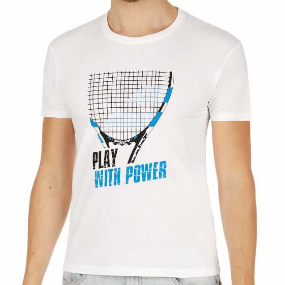 Мужская футболка Babolat Core Pure Цвет Белый 3MS17013-101 Мужская футболка Babolat Core Pure Цвет Белый 3MS17013-101