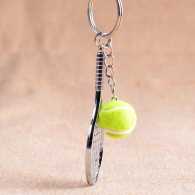 Металический брелок "Теннисная ракетка и мяч" Цвет Зеленый TKCH