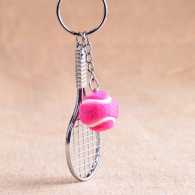 Металический брелок "Теннисная ракетка и мяч" Цвет Розовый TKCH