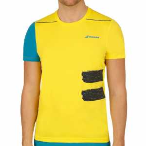 Мужская футболка Babolat Crew Neck Performance 2018 Цвет Пылающий желтый 2MS18011-7000